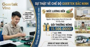 Tuyển dụng công nhân Goertek Bắc Ninh