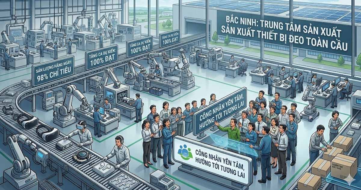 Chuỗi cung ứng dịch chuyển, công nhân lo thiếu việc (ảnh tạo bới AI)